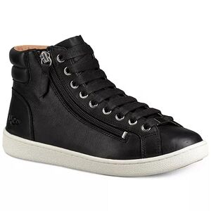 UGG Black Leather High-Top Sneakers